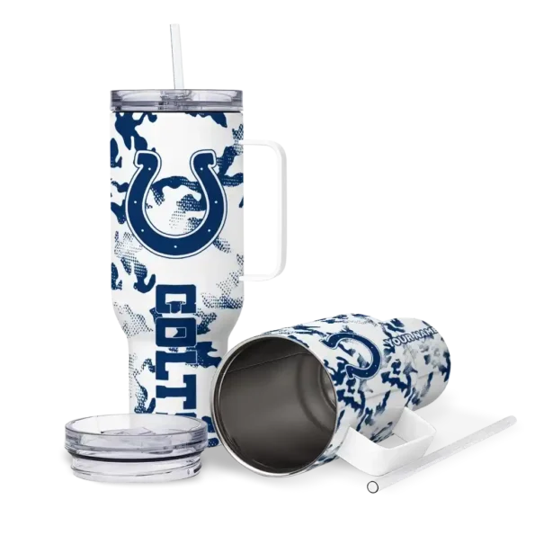 customized indianapolis colts camo mashup blue white curved tumbler high quality.webp