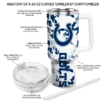 customized indianapolis colts camo mashup blue white curved tumbler best selling.webp