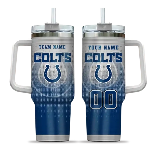 customized indianapolis colts gradient dots blue curved tumbler best selling.webp