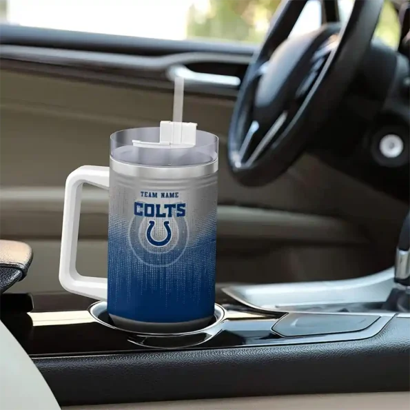 customized indianapolis colts gradient dots blue curved tumbler trendy.webp