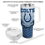 customized indianapolis colts hex texture blue curved tumbler best selling.webp