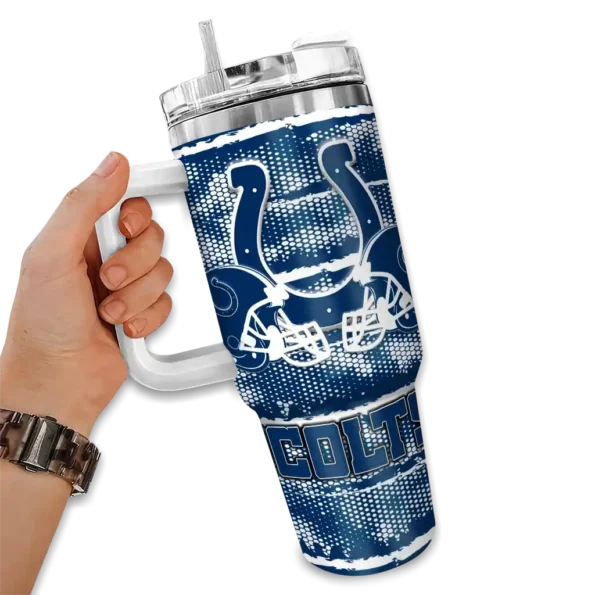 customized indianapolis colts honey streaks blue curved tumbler fashion forward.webp