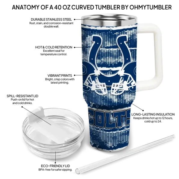 customized indianapolis colts honey streaks blue curved tumbler new arrival.webp