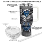 customized indianapolis colts superman shield blue gray curved tumbler best selling.webp