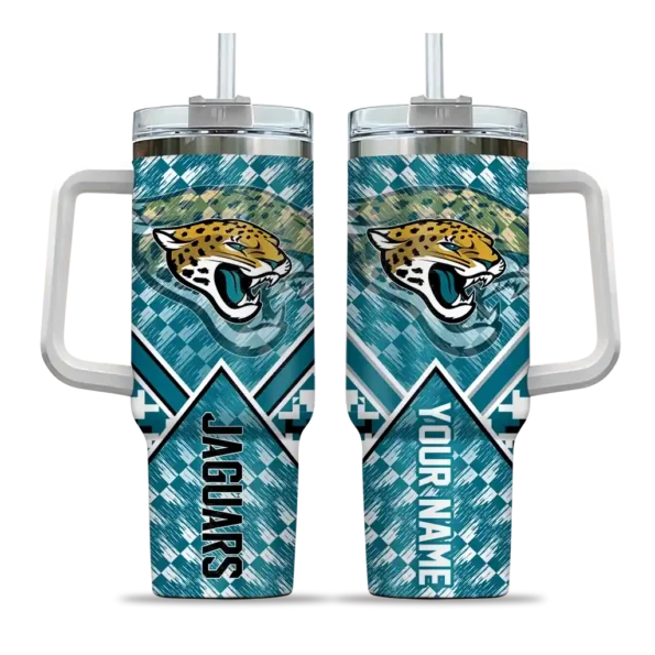 customized jacksonville jaguars chevron angle teal curved tumbler best selling.webp
