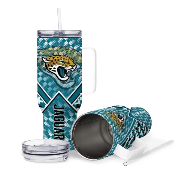 customized jacksonville jaguars chevron angle teal curved tumbler high quality.webp