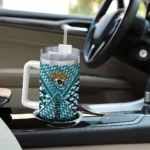 customized jacksonville jaguars chevron angle teal curved tumbler best selling.webp