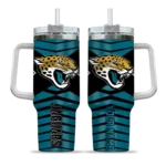 customized jacksonville jaguars chevron layers teal curved tumbler best selling.webp