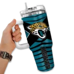 customized jacksonville jaguars chevron layers teal curved tumbler best selling.webp