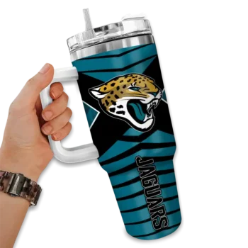 customized jacksonville jaguars chevron layers teal curved tumbler fashion forward.webp