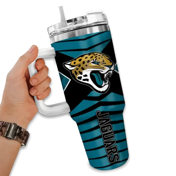 customized jacksonville jaguars chevron layers teal curved tumbler fashion forward.webp