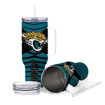 customized jacksonville jaguars chevron layers teal curved tumbler best selling.webp