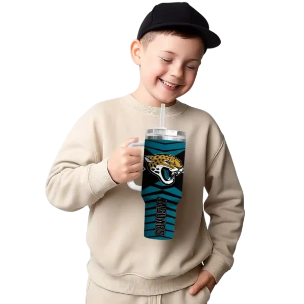 customized jacksonville jaguars chevron layers teal curved tumbler latest model.webp