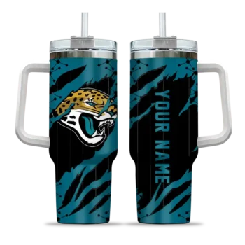 customized jacksonville jaguars claw cut teal black curved tumbler best selling.webp