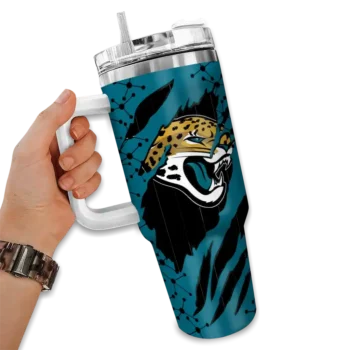 customized jacksonville jaguars claw cut teal black curved tumbler fashion forward.webp