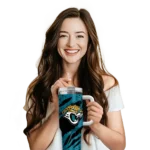customized jacksonville jaguars claw cut teal black curved tumbler best selling.webp