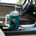 customized jacksonville jaguars claw cut teal black curved tumbler best selling.webp