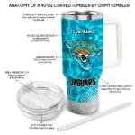 customized jacksonville jaguars geometric prism teal curved tumbler best selling.webp