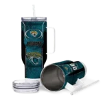 customized jacksonville jaguars hexagon armor teal curved tumbler best selling.webp