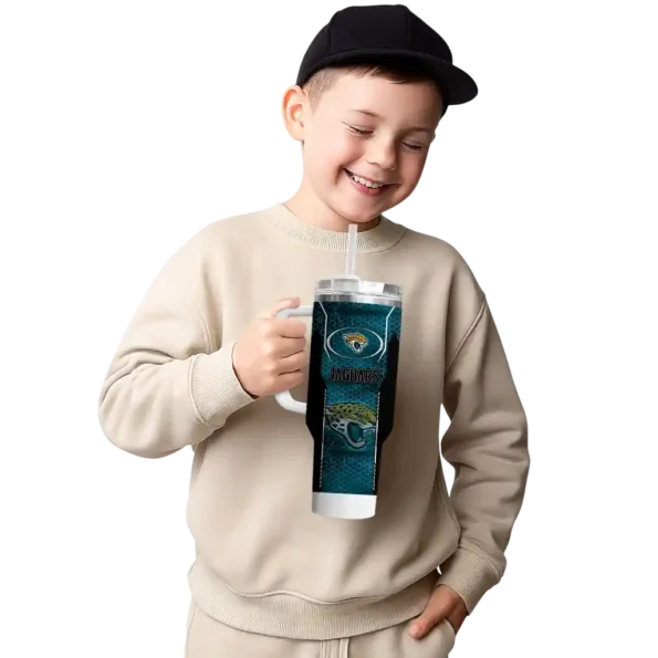 customized jacksonville jaguars hexagon armor teal curved tumbler latest model.webp