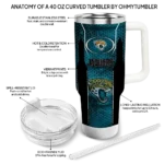 customized jacksonville jaguars hexagon armor teal curved tumbler best selling.webp