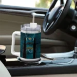 customized jacksonville jaguars hexagon armor teal curved tumbler best selling.webp