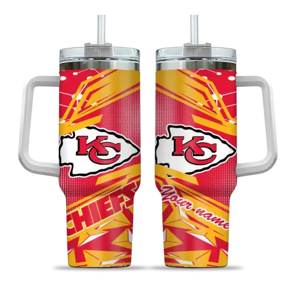customized kansas city chiefs abstract paths red curved tumbler best selling.webp