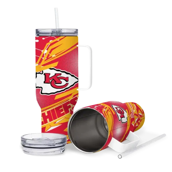 customized kansas city chiefs abstract paths red curved tumbler high quality.webp