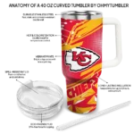 customized kansas city chiefs abstract paths red curved tumbler best selling.webp