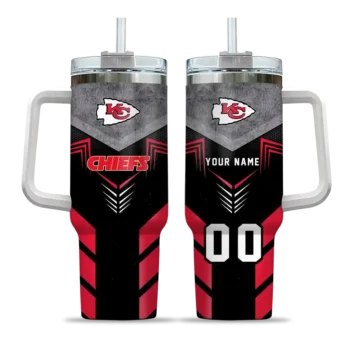 customized kansas city chiefs arrow armor red black curved tumbler best selling.webp