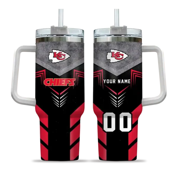 customized kansas city chiefs arrow armor red black curved tumbler best selling.webp