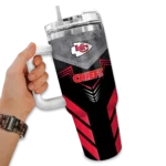 customized kansas city chiefs arrow armor red black curved tumbler best selling.webp