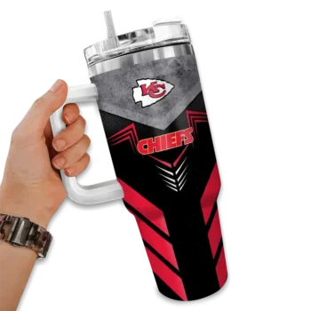 customized kansas city chiefs arrow armor red black curved tumbler fashion forward.webp