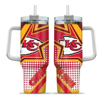 customized kansas city chiefs arrow burst red curved tumbler best selling.webp