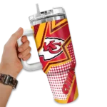 customized kansas city chiefs arrow burst red curved tumbler best selling.webp