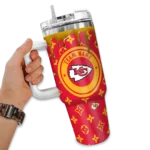 customized kansas city chiefs bullseye drips red curved tumbler best selling.webp