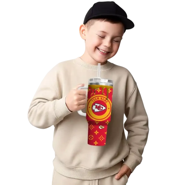 customized kansas city chiefs bullseye drips red curved tumbler latest model.webp