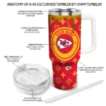 customized kansas city chiefs bullseye drips red curved tumbler best selling.webp