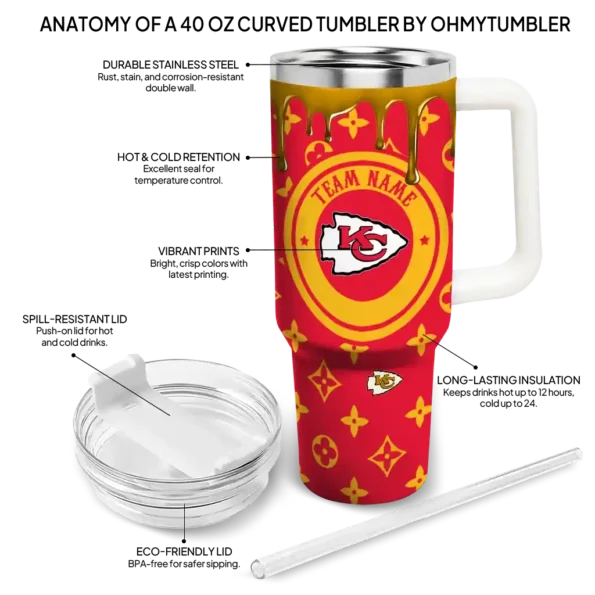 customized kansas city chiefs bullseye drips red curved tumbler new arrival.webp