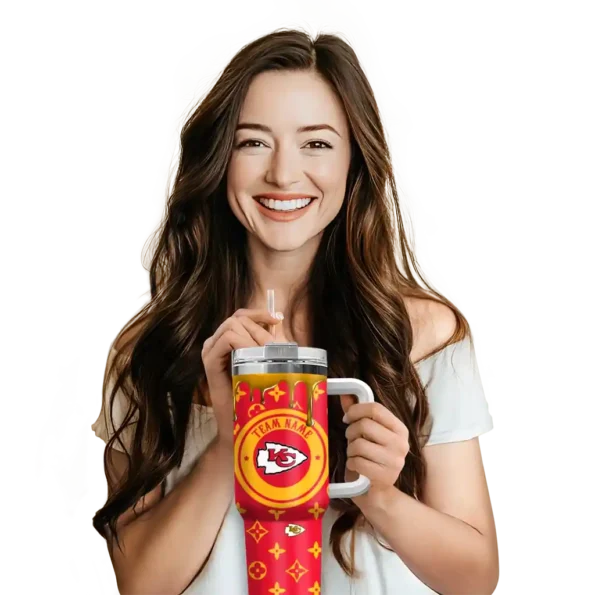 customized kansas city chiefs bullseye drips red curved tumbler premium grade.webp
