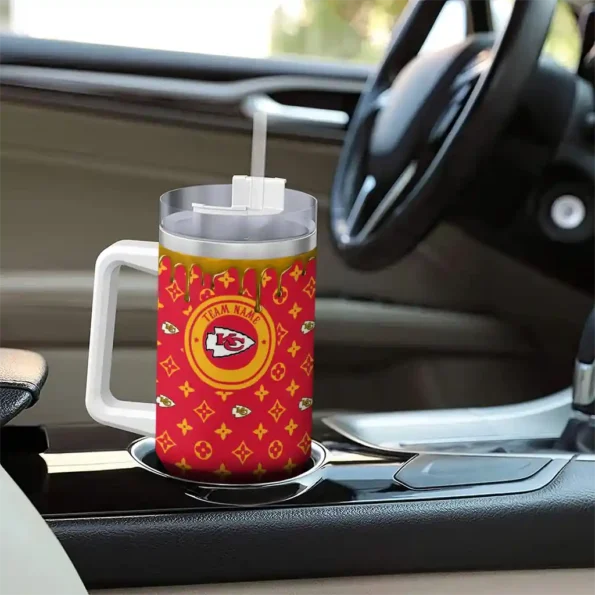 customized kansas city chiefs bullseye drips red curved tumbler trendy.webp