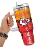 customized kansas city chiefs chevron stripe red curved tumbler best selling.webp