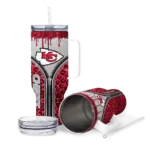 customized kansas city chiefs leopard zipper red curved tumbler best selling.webp