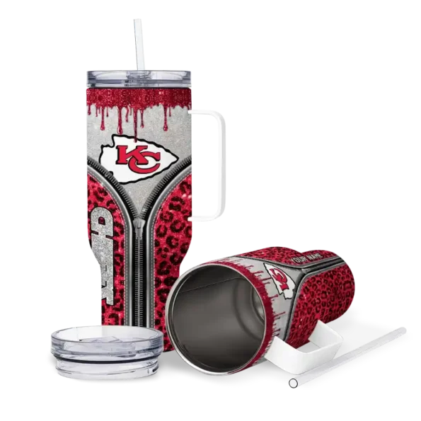 customized kansas city chiefs leopard zipper red curved tumbler high quality.webp