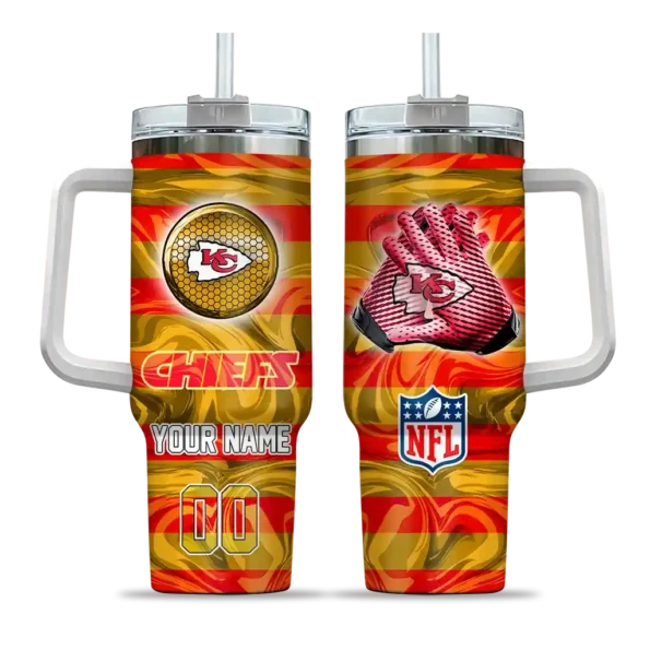 customized kansas city chiefs marbled stripes red curved tumbler best selling.webp