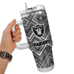 customized las vegas raiders bold diamonds black curved tumbler best selling.webp