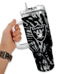 customized las vegas raiders burst swirl black curved tumbler best selling.webp