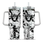 customized las vegas raiders camo mashup black white curved tumbler best selling.webp