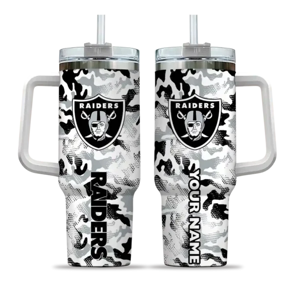 customized las vegas raiders camo mashup black white curved tumbler best selling.webp
