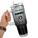 customized las vegas raiders gradient dots black curved tumbler best selling.webp